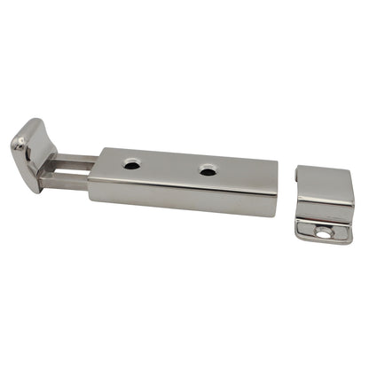 Stainless Steel Door Latch – Polished Slide Latch – With Detent To Keep In Position – 316 Stainless Steel