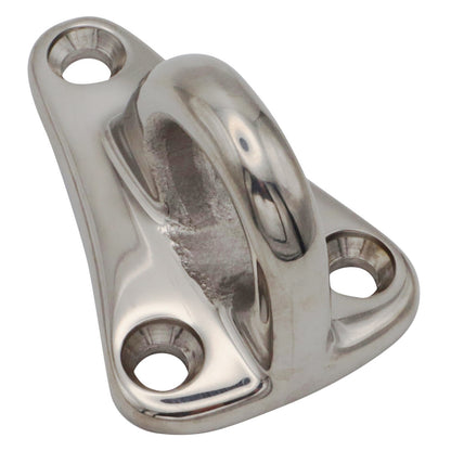 A4 Stainless Steel Fender Eye – 3 Point Fixing – Polished Finish – 17mm Hole For Rope