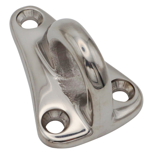 A4 Stainless Steel Fender Eye – 3 Point Fixing – Polished Finish – 17mm Hole For Rope