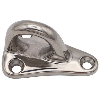 A4 Stainless Steel Fender Eye – 3 Point Fixing – Polished Finish – 17mm Hole For Rope