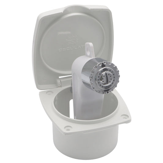 Osculati Compact Boat Shower With Chromed Brass Shower Head & Containment Box - Hinged Lid – 2.5m Hose