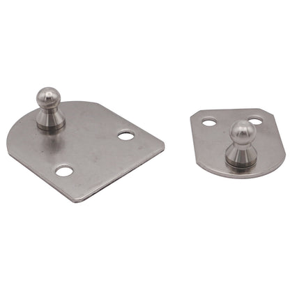 Flat Gas Strut Mounting Plate With 10mm Diameter Ball Joint – 316-Grade Stainless Steel – For Our Osculati Gas Struts
