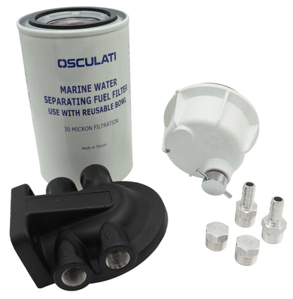 Osculati Marine Fuel Filter – For Diesel Engines – With Water Separator And Quick Drain – 30 Micron Cartridge