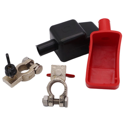 Universal Battery Terminal Clamps With Colour-Coded Wing Nuts And Insulation Covers