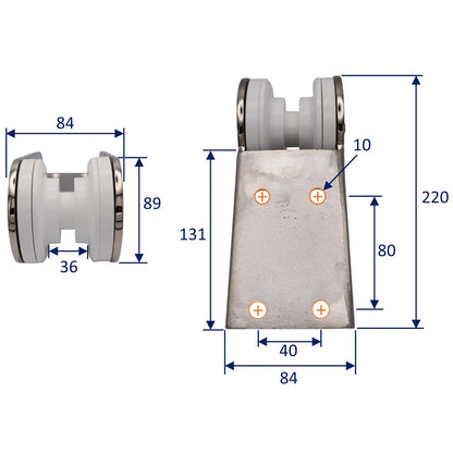 Osculati Cast Bow Roller – 316-Grade Stainless Steel – White Nylon Sheave – For Lines Up To 10kg