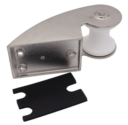 Osculati Compact Cast Bow Roller – 316-Grade Stainless Steel – White Nylon Sheave And Rubber Mounting Plate