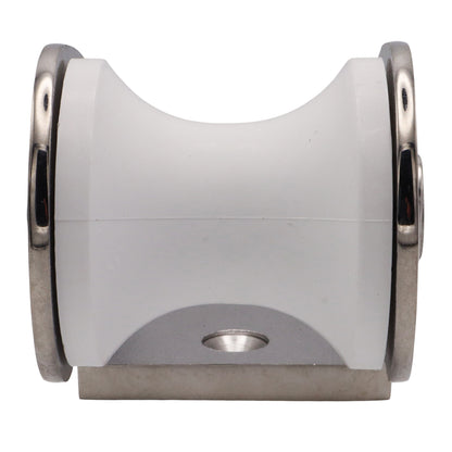 Osculati Compact Cast Bow Roller – 316-Grade Stainless Steel – White Nylon Sheave And Rubber Mounting Plate