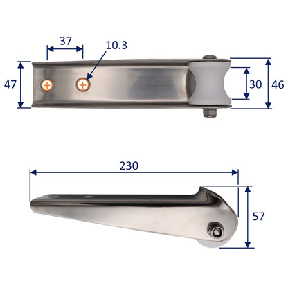 Osculati Bow Roller For Small Vessels – 316-Grade Stainless Steel – White Thermopolymer Sheave