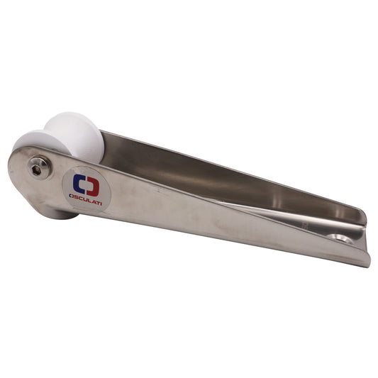 Osculati Bow Roller For Small Vessels – 316-Grade Stainless Steel – White Thermopolymer Sheave