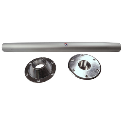 Osculati Table Pedestal Set – Anodised Aluminium Post – Aluminium Base & Top Fittings With Easy Taper Fitment – 700mm Height