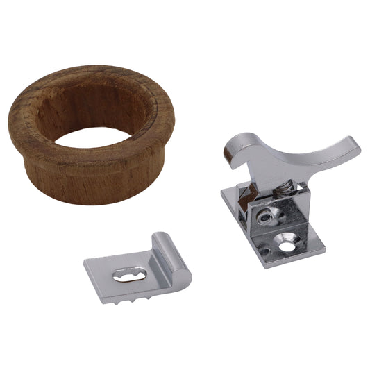Boat Locker Hidden Latch With Teak Finishing Ring – One Finger Operation