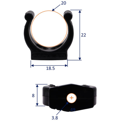 Osculati Heavy Duty Black Plastic Clips – Sizes To Fit 20mm, 25mm & 30mm diameters