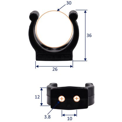 Osculati Heavy Duty Black Plastic Clips – Sizes To Fit 20mm, 25mm & 30mm diameters