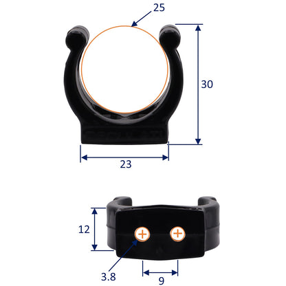 Osculati Heavy Duty Black Plastic Clips – Sizes To Fit 20mm, 25mm & 30mm diameters