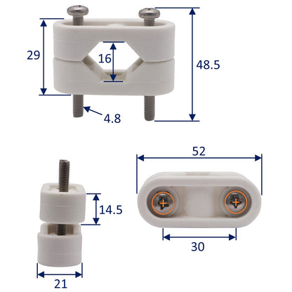 Nylon Clamp With Two Screws And Nuts To Suit 22mm Or 25mm Tube