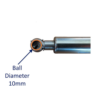 Gas Strut / Spring – 10mm Spherical Bearings - 600mm – 40kg (400N) - Osculati – Marine-Grade Stainless Steel