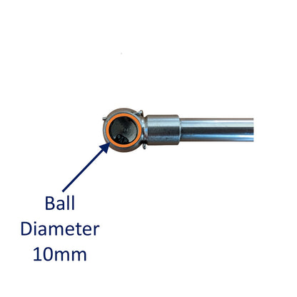 Gas Strut / Spring – 10mm Spherical Bearings - 500mm – 30kg (300N) - Osculati – Marine-Grade Stainless Steel