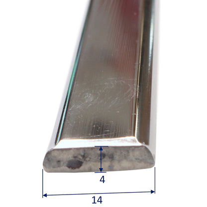 Boat Rubbing Strake Flat Top – 316 Stainless Steel - Solid Profile With Polished Finish, Sold In 1.5m & 3m Lengths.