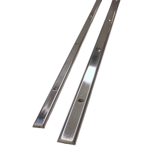 Boat Rubbing Strake Flat Top With Drilled Holes – 316 Stainless Steel - Solid Profile With Polished Finish, Sold In 1.5m And 3m Lengths.