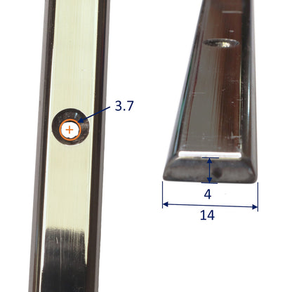 Boat Rubbing Strake Flat Top With Drilled Holes – 316 Stainless Steel - Solid Profile With Polished Finish, Sold In 1.5m And 3m Lengths.
