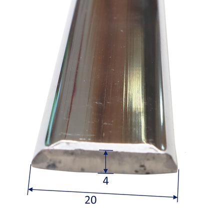 Boat Rubbing Strake Flat Top – 316 Stainless Steel - Solid Profile With Polished Finish, Sold In 1.5m & 3m Lengths.