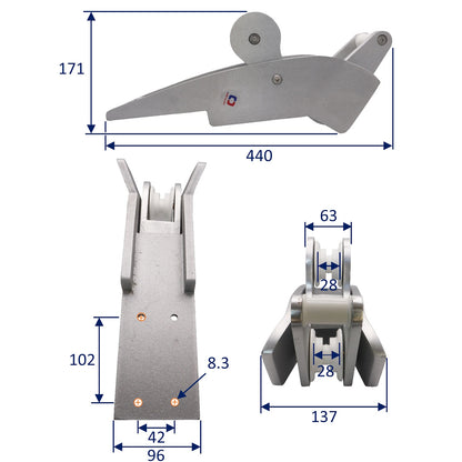 Osculati Alloy Hinged Bow Roller – For Anchors Up To 15kg – Robust Design With As-Cast Finish On Most Surfaces
