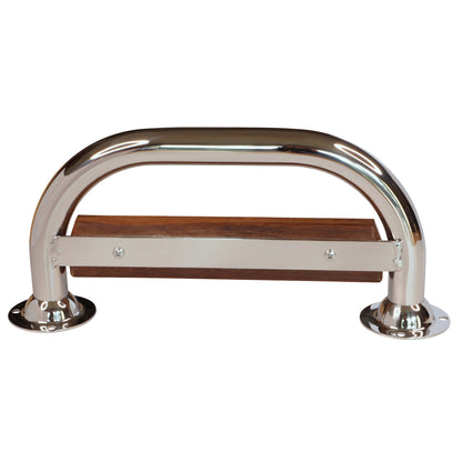Boat Transom Step - Teak & Stainless Steel - 306 x 135mm - Beautifully Finished