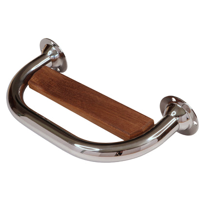Boat Transom Step - Teak & Stainless Steel - 306 x 135mm - Beautifully Finished