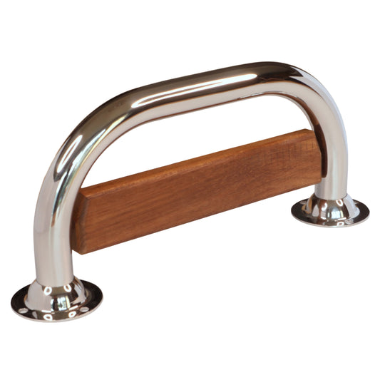 Boat Transom Step - Teak & Stainless Steel - 306 x 135mm - Beautifully Finished