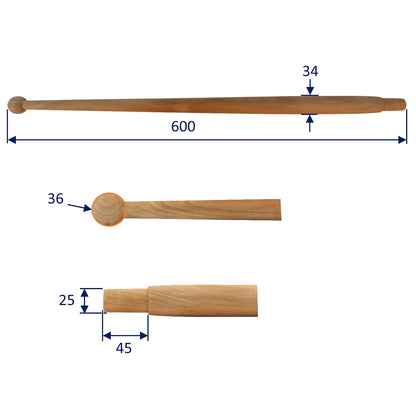 Teak Flag Pole – Three Sizes – With 25mm Diameter Base Section