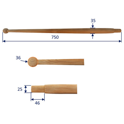 Teak Flag Pole – Three Sizes – With 25mm Diameter Base Section