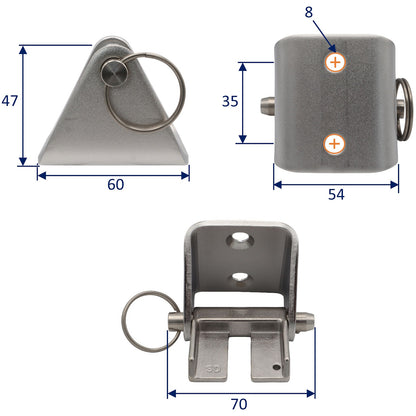 Chain Stopper – Takes 6-8mm Chains – 316 Stainless Steel
