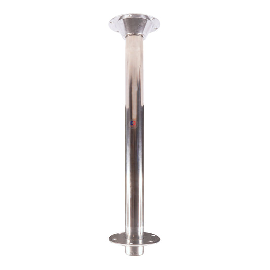Osculati Table Pedestal Set - Polished Stainless Steel Post – Aluminium Base & Top Fittings With Easy Taper Fitment – 700mm Height