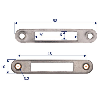 Flat Latch Plate – Electro-Polished Stainless Steel