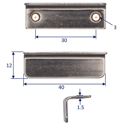 Angled Latch Plate – Electro-Polished Stainless Steel