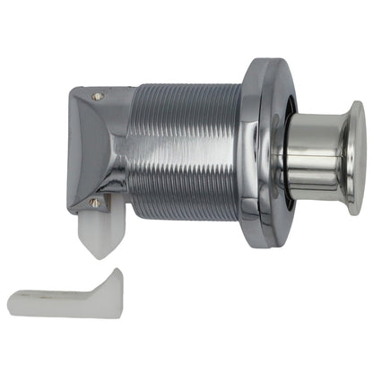 Chromed Push Button Cupboard Door Latch – 42mm Diameter – With Safety Catch