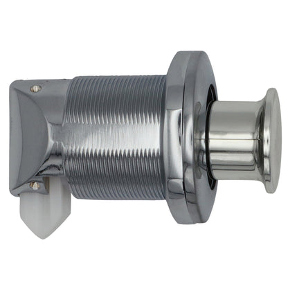 Chromed Push Button Cupboard Door Latch – 42mm Diameter – With Safety Catch