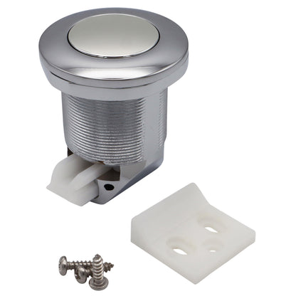 Chromed Push Button Cupboard Door Latch – 42mm Diameter – With Safety Catch