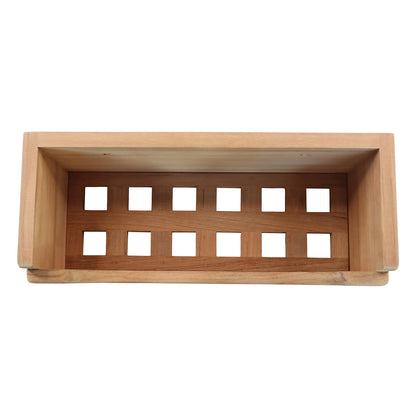 Teak Holder For Your Boat’s Bathroom & Shower Items – 256mm Length – Removable Base Grate
