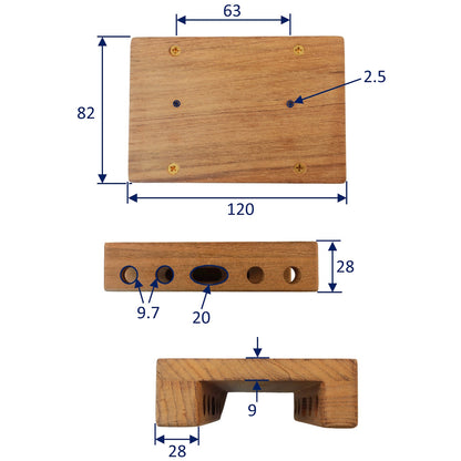 Teak Mini Navigator – Pencil / Compass Holder – 120mm x 82mm