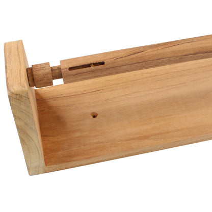 Teak Kitchen Roll Holder – 322mm Long – 97mm Depth – With Easy Load Sprung-Bar