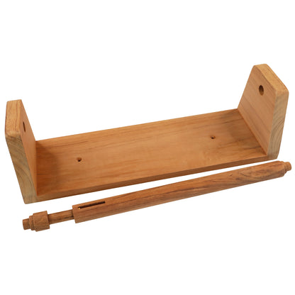 Teak Kitchen Roll Holder – 322mm Long – 97mm Depth – With Easy Load Sprung-Bar