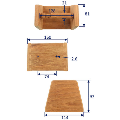Teak Toilet Roll Holder – 160mm Long – 97mm Depth – For Your Boat Heads