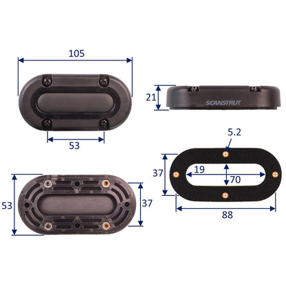 Cable Seal – Scanstrut – 100% Waterproof – Space Saving – Long-life Marine Grade Materials