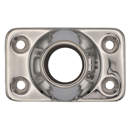 Straight Stanchion Mounting Base – For 25mm Stanchions – Polished 316-Grade Stainless Steel