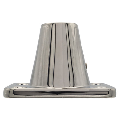 Straight Stanchion Mounting Base – For 25mm Stanchions – Polished 316-Grade Stainless Steel