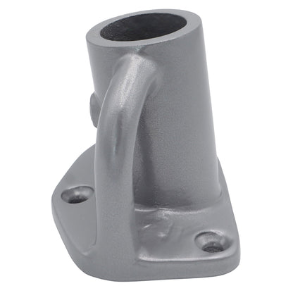 Aluminium Stanchion Base For 25mm Stanchion Post – 7-Degree Angle – Grey Anodised Finish