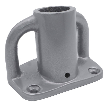 Aluminium Stanchion Base For 25mm Stanchion Post – 7-Degree Angle – Grey Anodised Finish