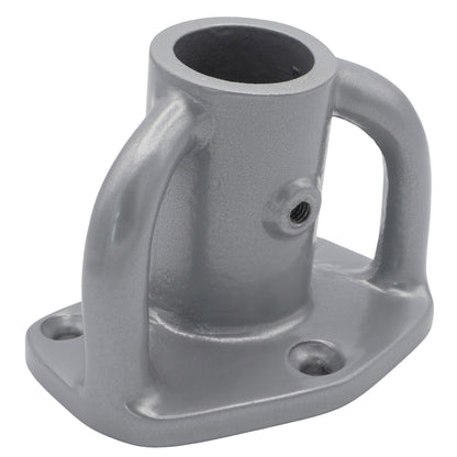 Aluminium Stanchion Base For 25mm Stanchion Post – 7-Degree Angle – Grey Anodised Finish