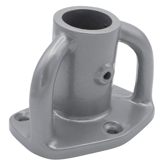 Aluminium Stanchion Base For 25mm Stanchion Post – 7-Degree Angle – Grey Anodised Finish
